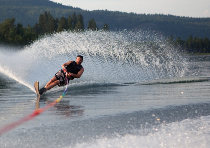 Man Waterskiing